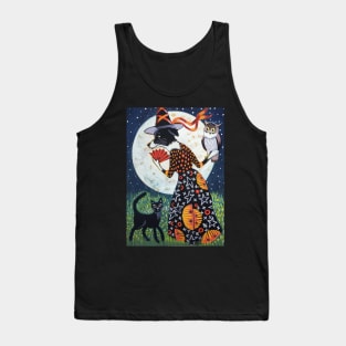 Art Deco Witch and her cat Tank Top